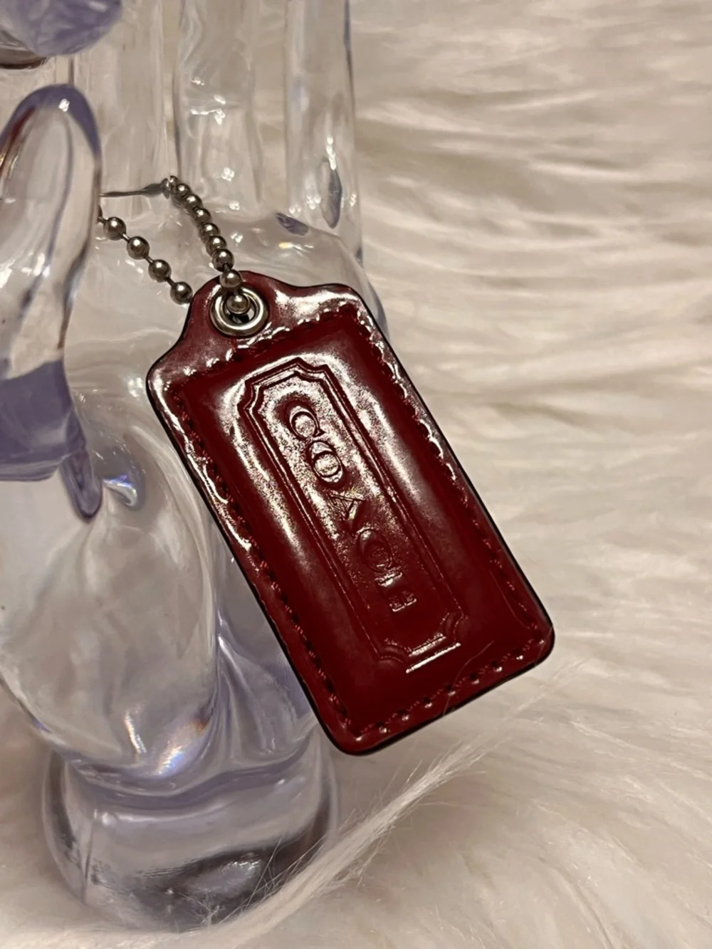 Coach Red Patent Leather  tag bag or keychain